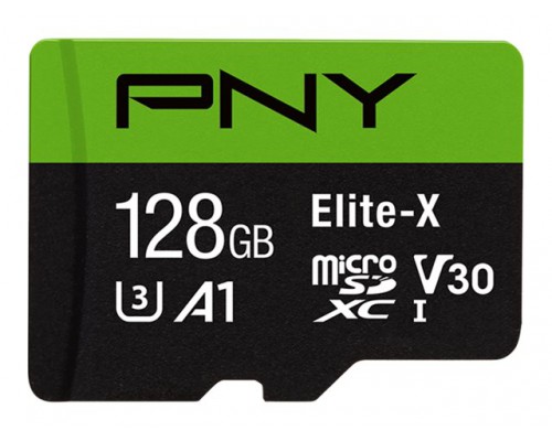 PNY MICRO-SD Card ELITE X 128GB XC Class 10 UHS I U3 A1 V30 SD adapter 100MB/s