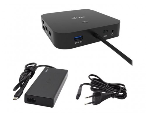 I-TEC USB-C Dual Display MST DS 2x DP 1x GLAN 3x USB 3.1 2x USB 2.0 1x USB-C-Data 1x Audio/Mic Jack 1x 65W USB-C PD + Charger 77W