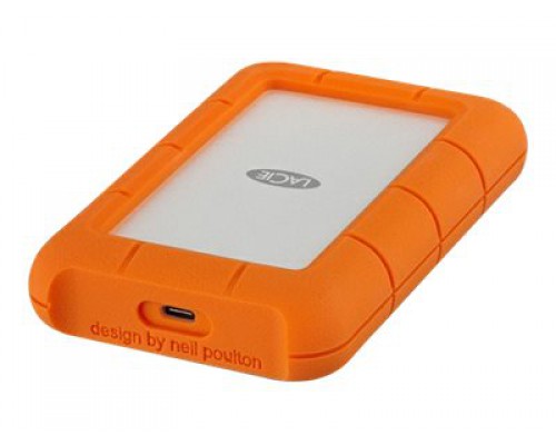 LACIE RUGGED 4TB USB-C USB3.0 Drop- crush- and rain-resistant for all-terrain use orange