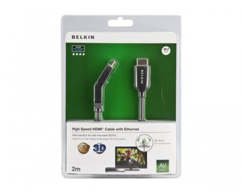 BELKIN Dual-Swivel HDMI Cable HS w/Ethernet 2m Gold