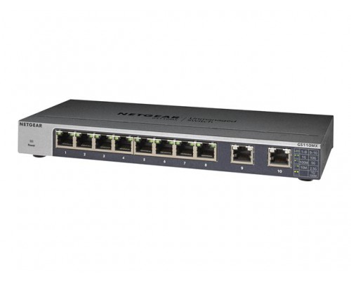 NETGEAR GS110MX-100PES 8 Port 10/100/1000 Mbit/s 2x 10GB/s Multi-Gig Port Unmanaged Switch